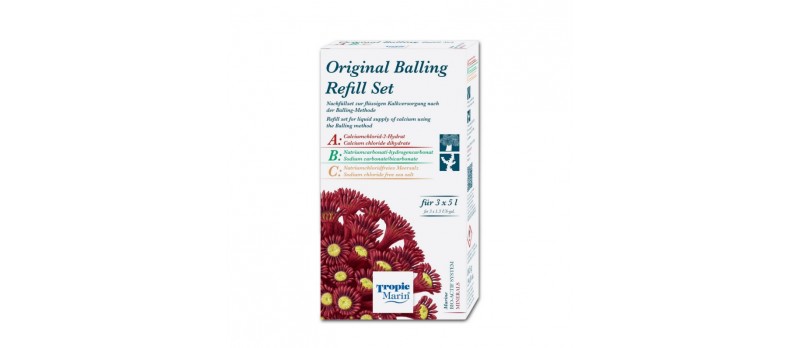 Tropic Marin Original Balling Refill Set - For 6 X 5 Liter, Calcium, Magnesium, KH, Trace Elements