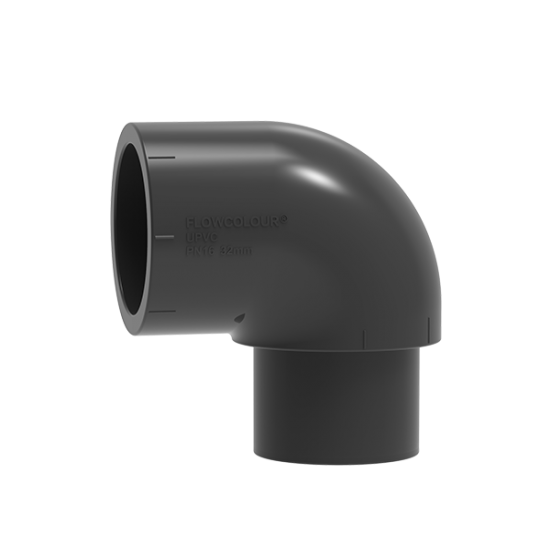 90 Derece Dirsek - Tek Musluklu Dirsek - uPVC - Beyaz