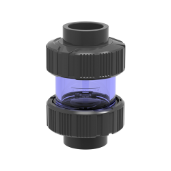 Spring Check Valve - Şeffaf, Beyaz - uPVC - ( Yaylı Kapak )