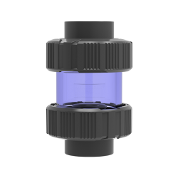 Spring Check Valve - Şeffaf, Gri - uPVC - ( Yaylı Kapak )