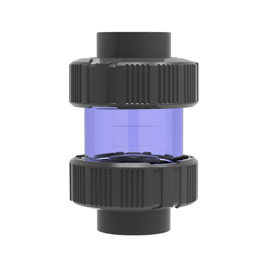 Spring Check Valve - Şeffaf, Gri - uPVC - ( Yaylı Kapak )