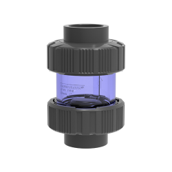 Spring Check Valve - Şeffaf, Gri - uPVC - ( Yaylı Kapak )