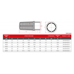 Kanallı Su Çıkış ( Spigot Screen ) - Gri - Upvc